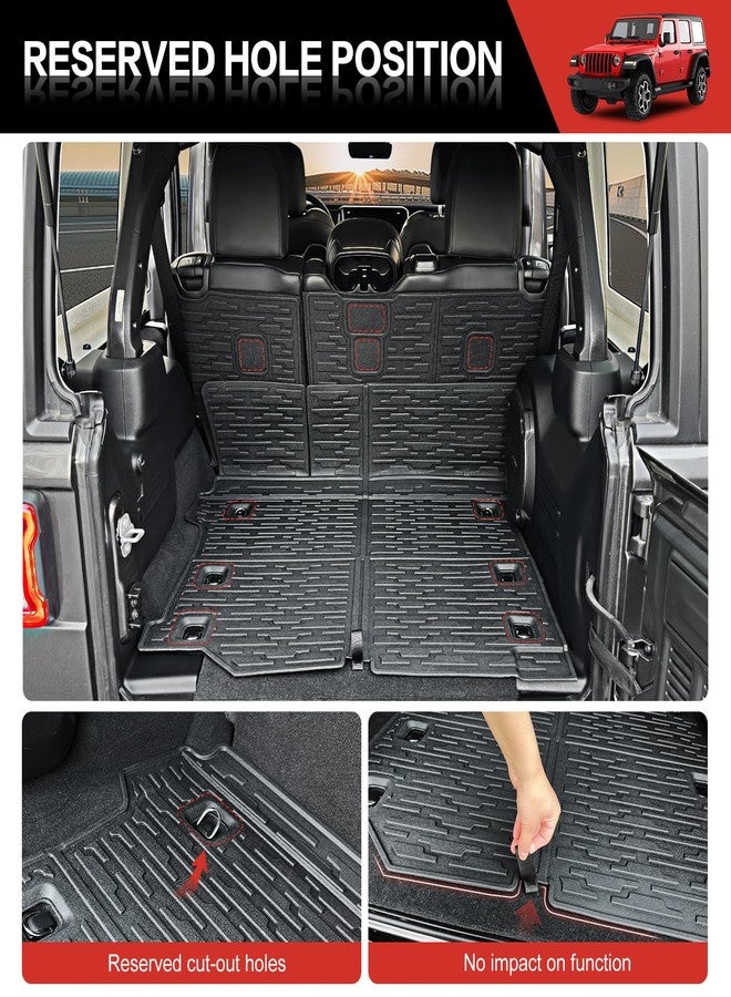 Utiiy Cargo Liner with Seat Back Cover Fit for 2018-2025 Jeep Wrangler JL Unlimited 4 Door 4X4, Cargo Mat TPE Seat Back Protector for 2024 Jeep Wrangler JL/JLU Accessories(Cargo Mat+ Backrest Mats) - Image 5